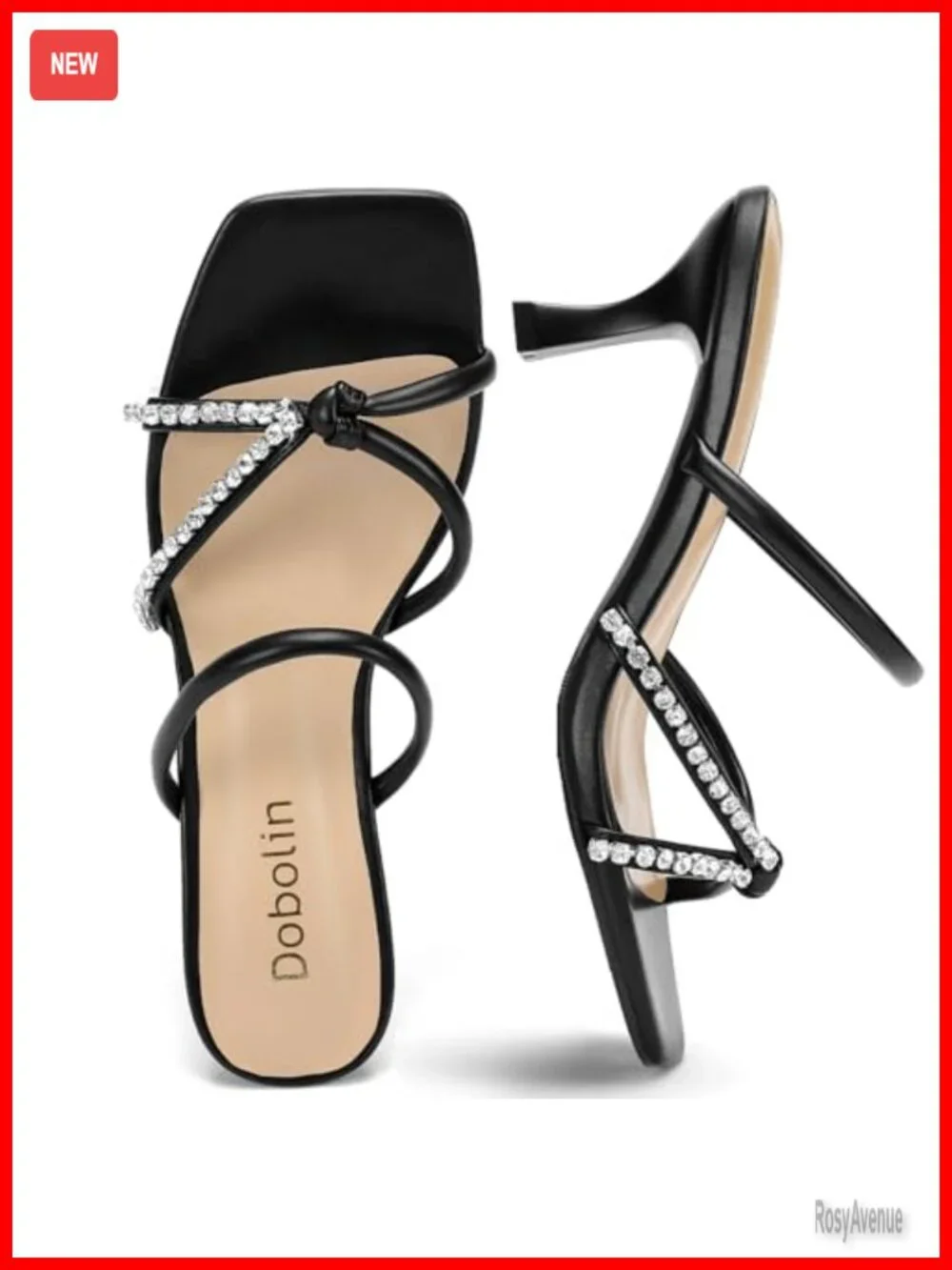 Kitten Heel Open Toe Strappy Sandals Slip On Comfort Dress Shoes